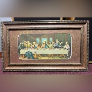 Framed Last Supper Artwork Framing professionally done at Hobby Lobby